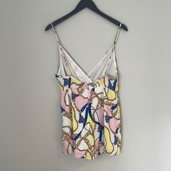 Blue Blush Women's Chain Romper Wrap Skort Front Backless Large Pink Size Large - Picture 2 of 9